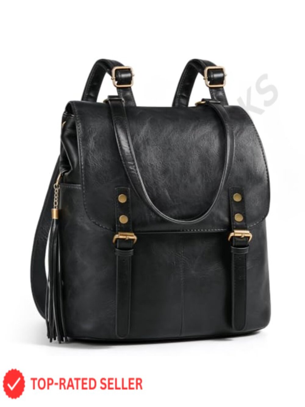 Vintage Faux Leather Backpack Purse for Women Convertible Handbag Shoulder Bag